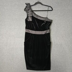 Jessica Simpson sz 12 cocktail dress chic classic retro party pockets 90s 80s